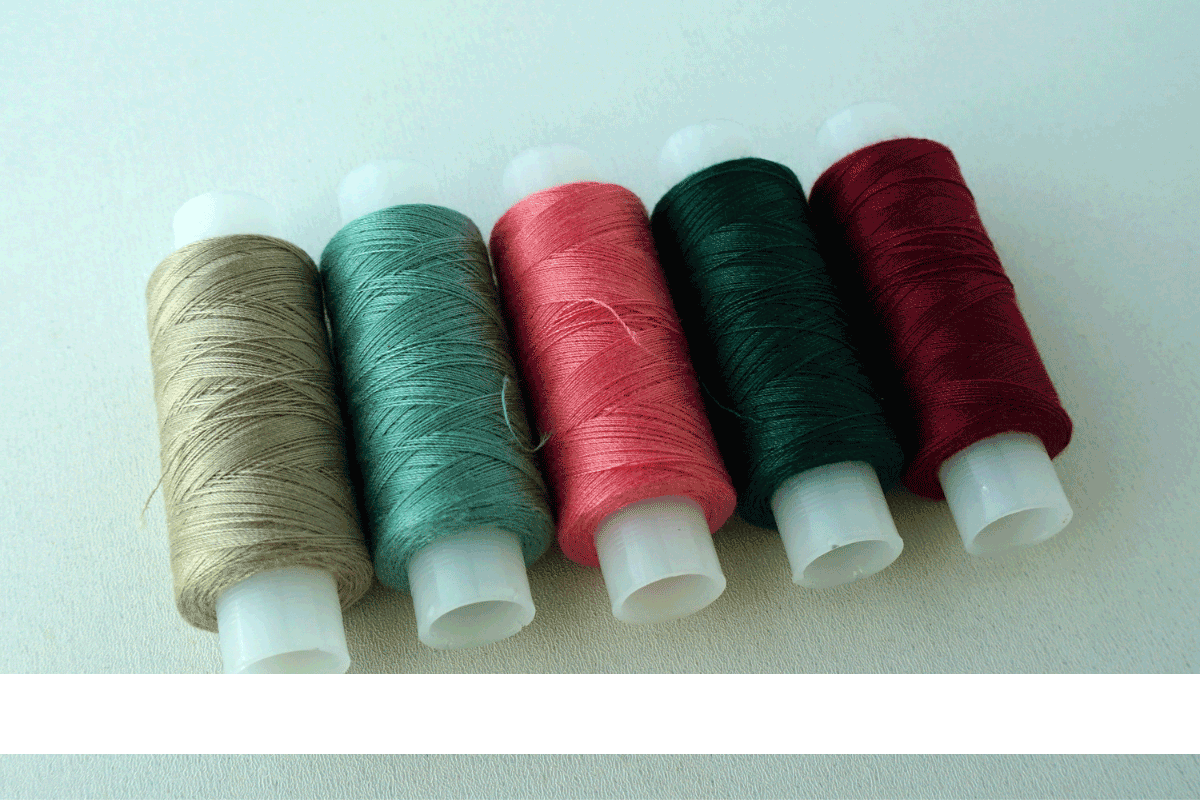 multi coloured sewing thread