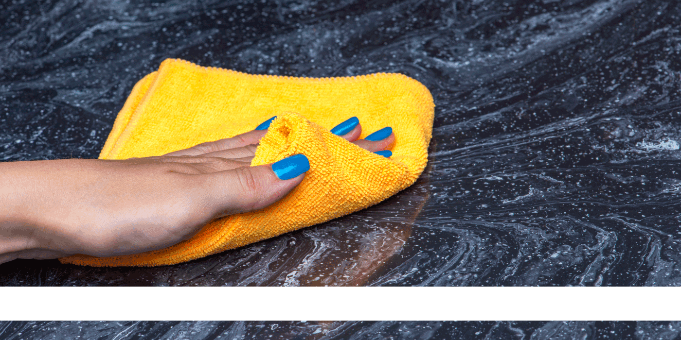 how do you clean a sticky granite countertop