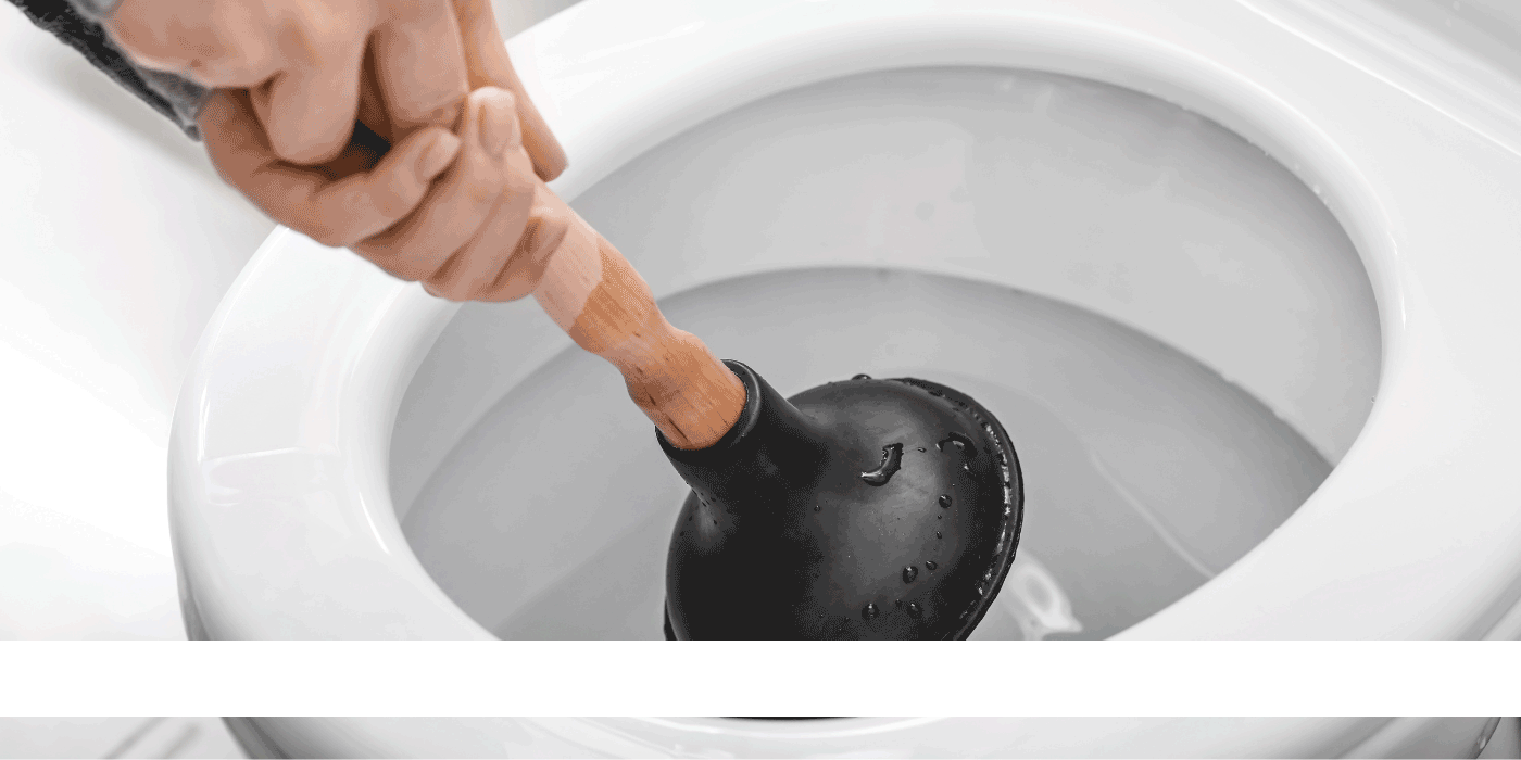 how do you unclog a one piece toilet