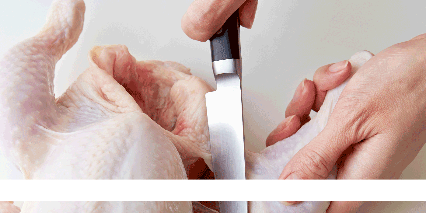 how to use knife to cut chicken