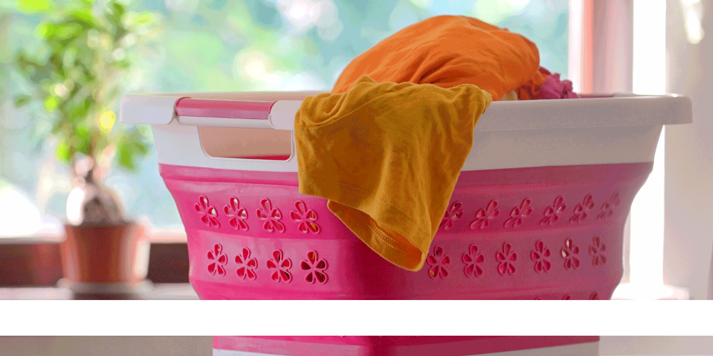 how do you fold a collapsible laundry basket