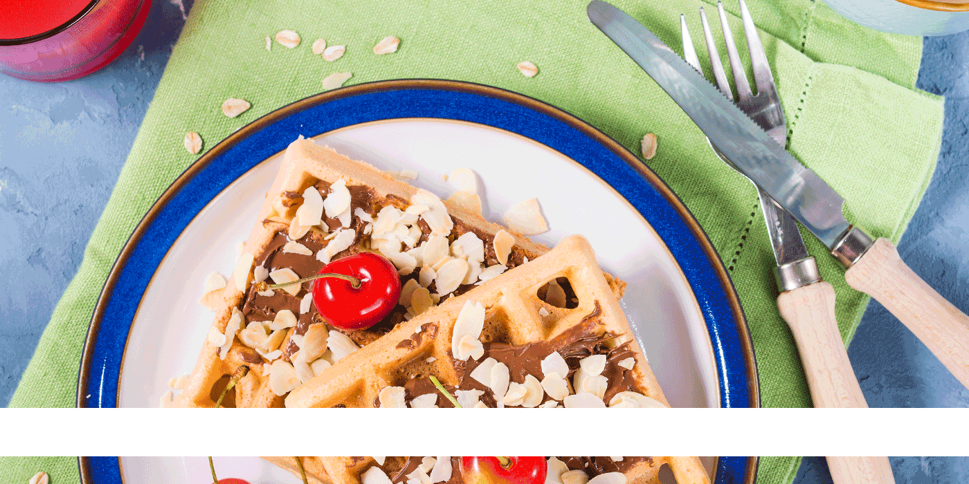 cherry almond waffles