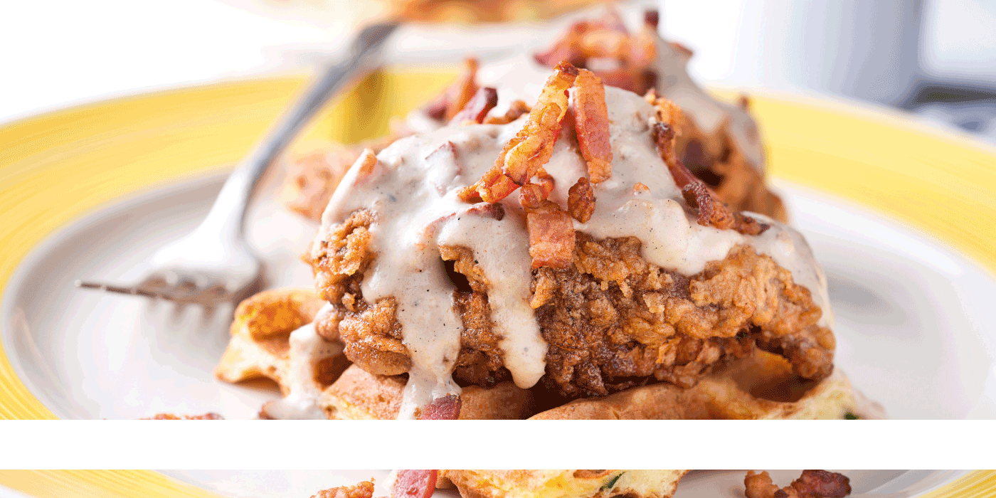 hawaiian bbq chicken waffles