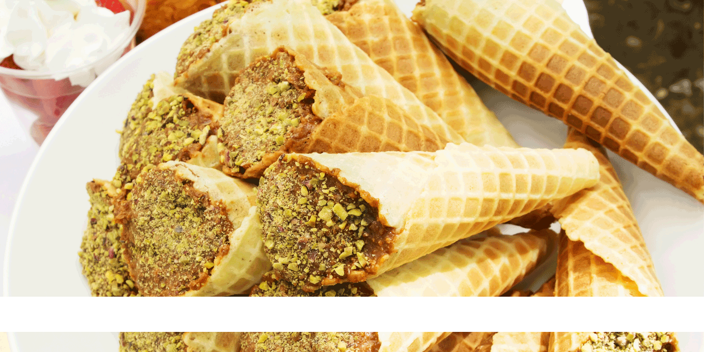 pistachio rosewater waffles
