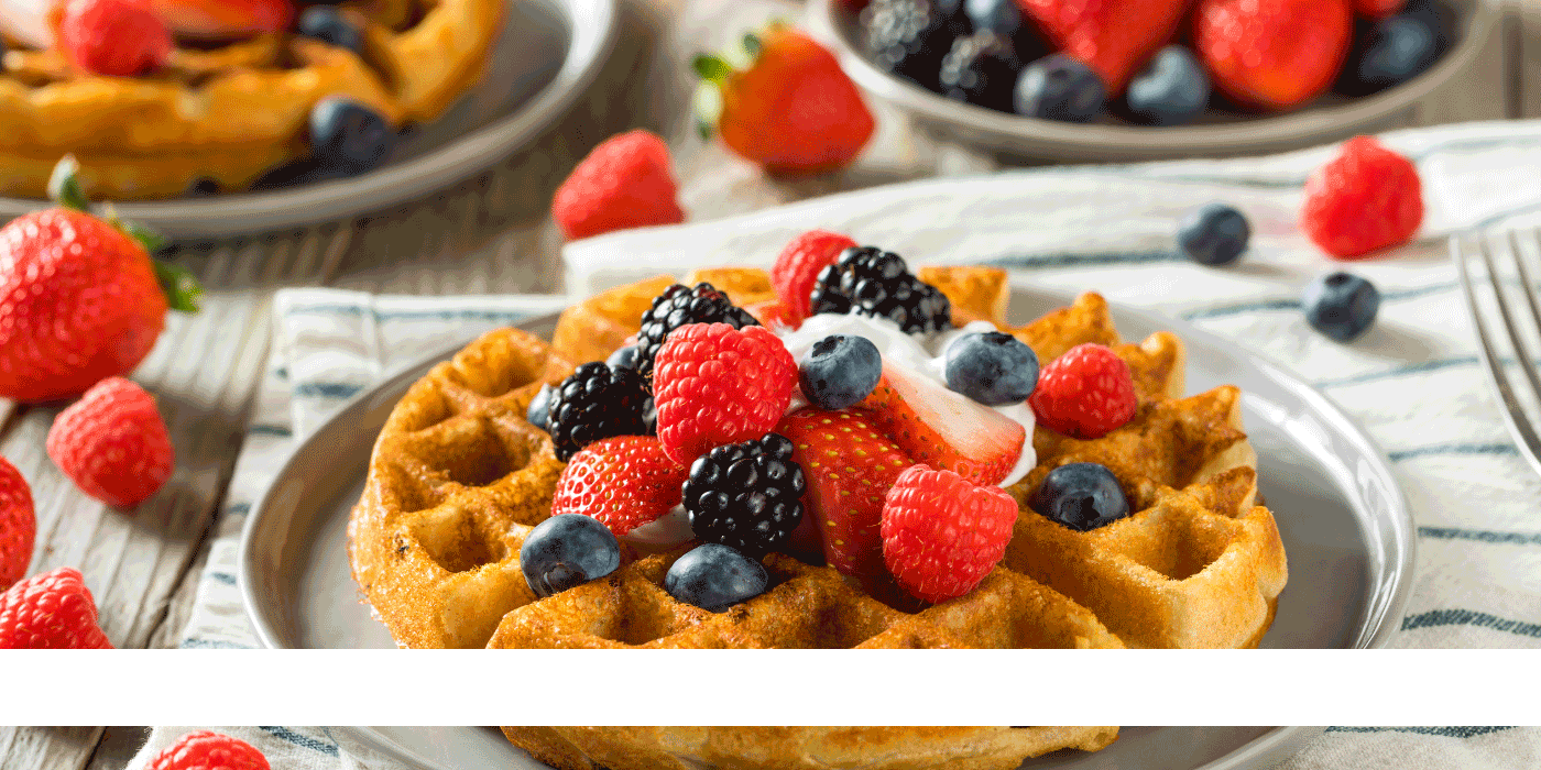 strawberry cheesecake waffles