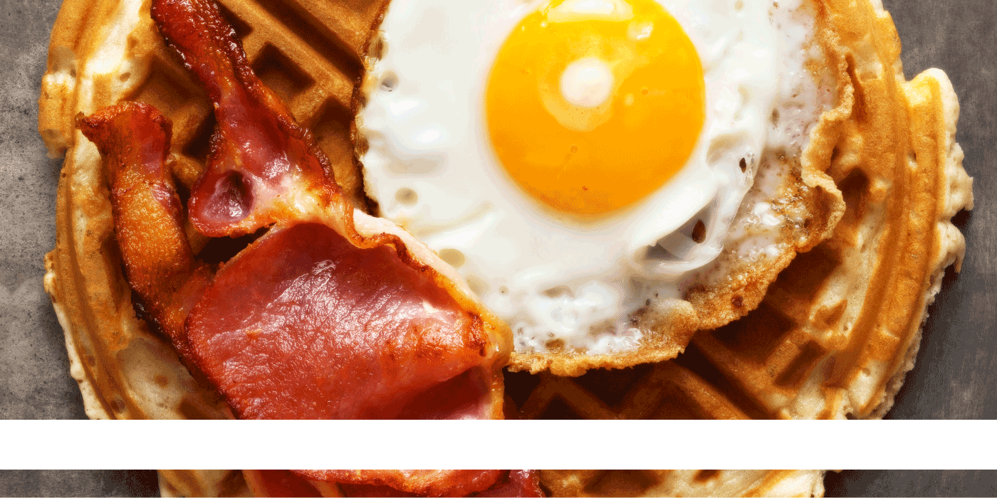 apple cheddar bacon waffles