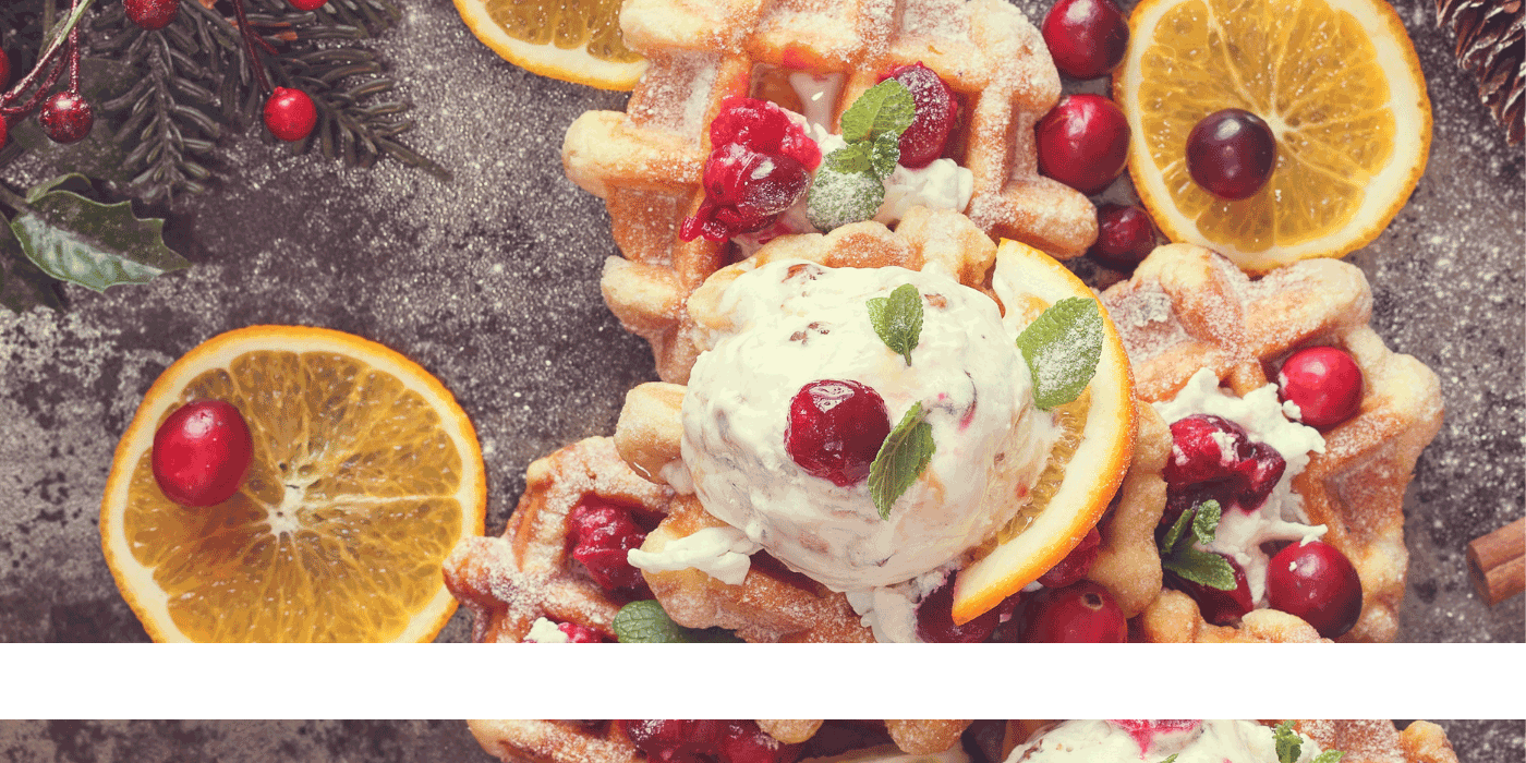 cranberry orange cream cheese waffles