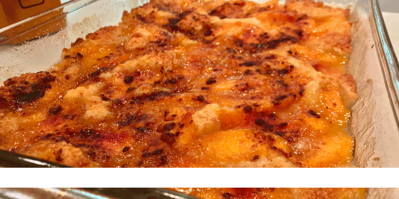 dutch oven peach cobbler
