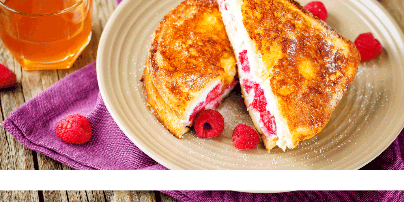lemon raspberry ricotta stuffed waffles