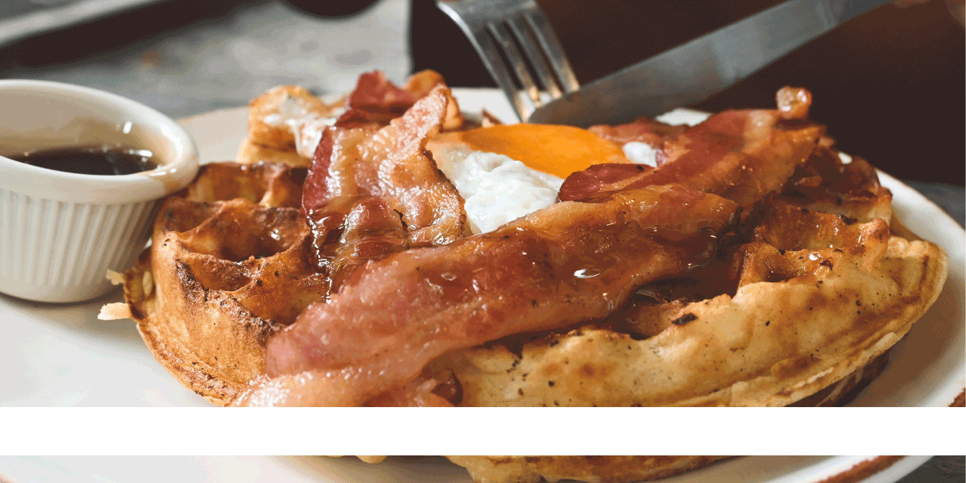 maple bacon pecan waffles