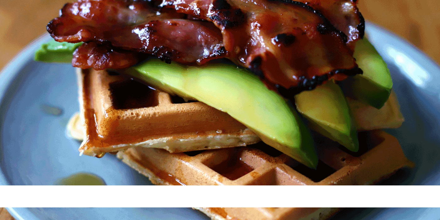 miso maple glazed waffles