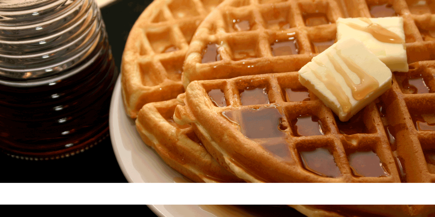 pina colada upside-down waffles